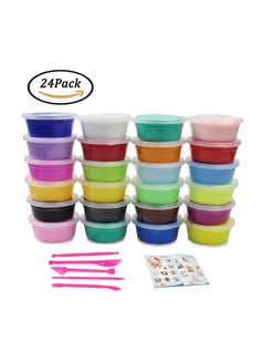 Super Light 24-Piece Colours Fluffy Slime Soft Clay Diy Modelling Set For Children 20x13.2x11cm  - Image 2