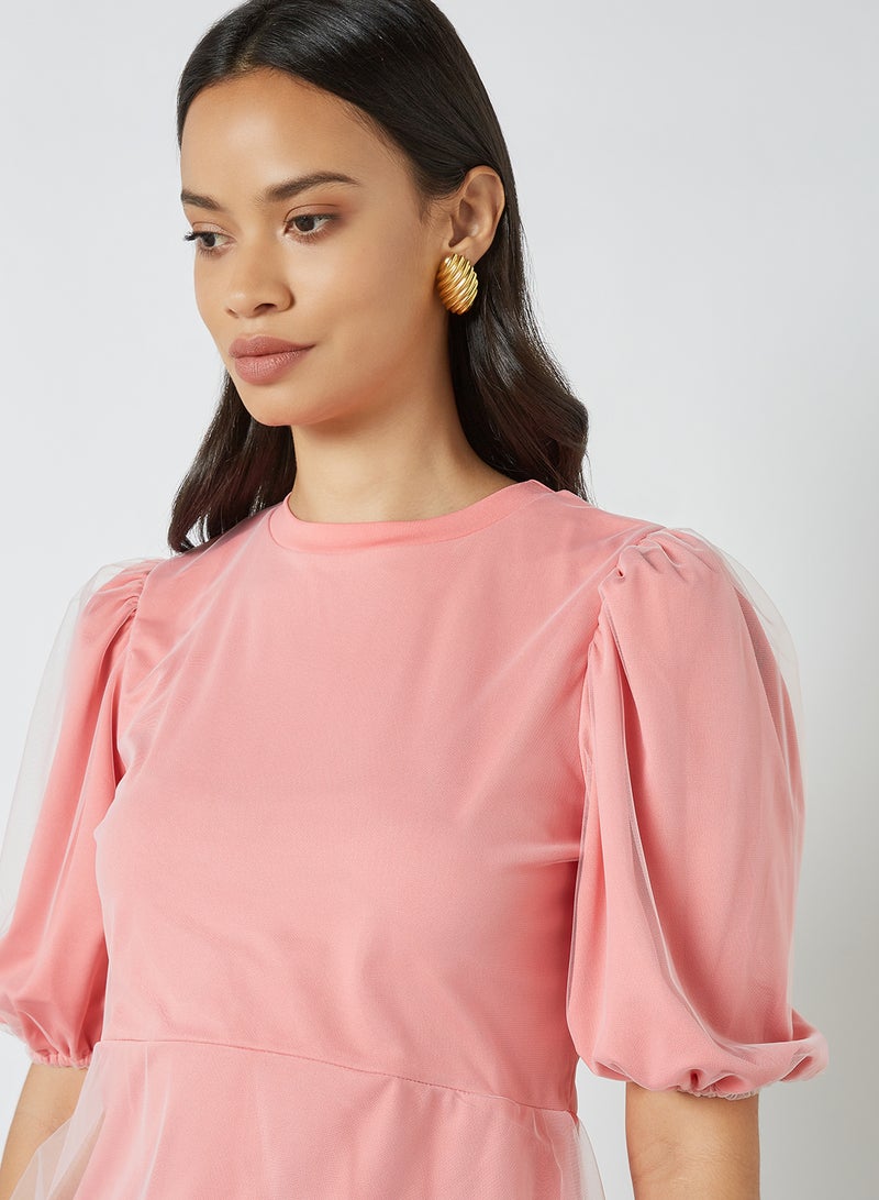 Aila - Solid Design Double Layer Bottom Top Pink - Image 1