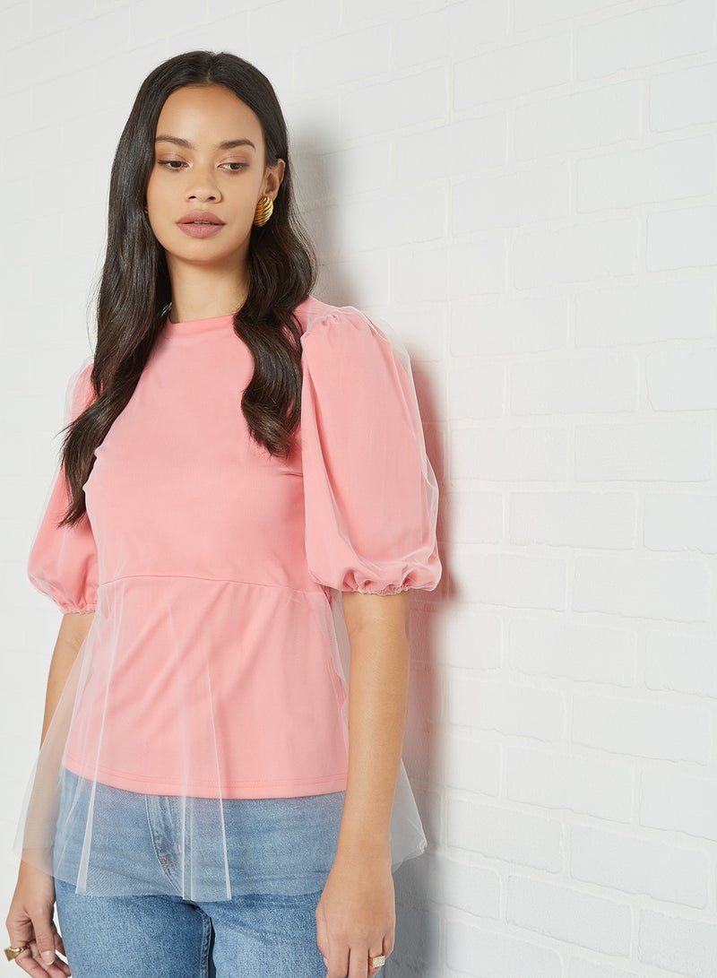 Aila - Solid Design Double Layer Bottom Top Pink - Image 1