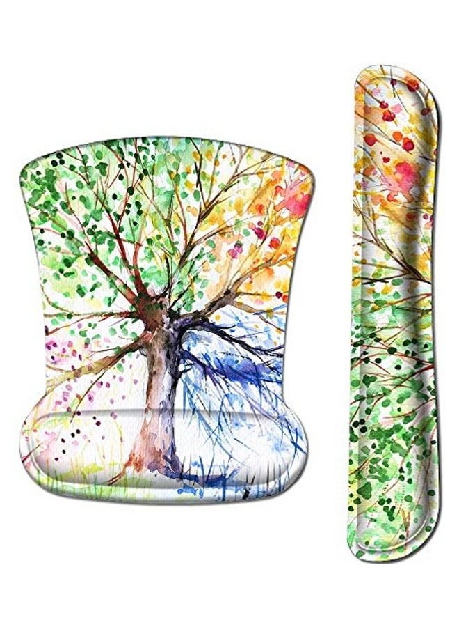 Generic 2-Piece Printed Mouse Pad And Wrist Rest Set Multicolour  - Image 1