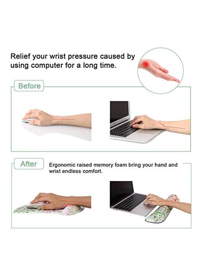 Generic 2-Piece Printed Mouse Pad And Wrist Rest Set Multicolour  - Image 3