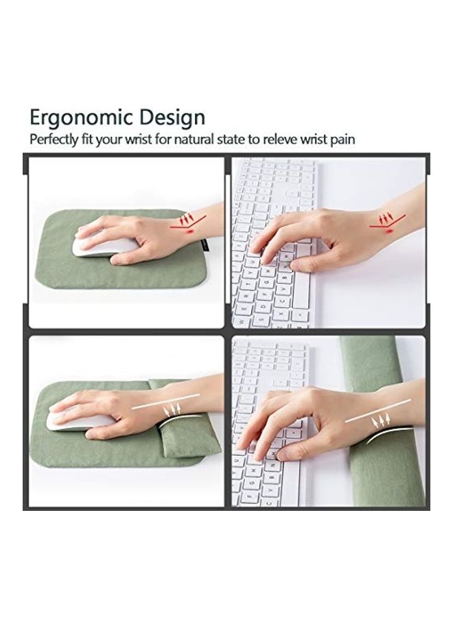 Generic Keyboard Wrist Rest And Mouse Pad Set Green  - Image 2
