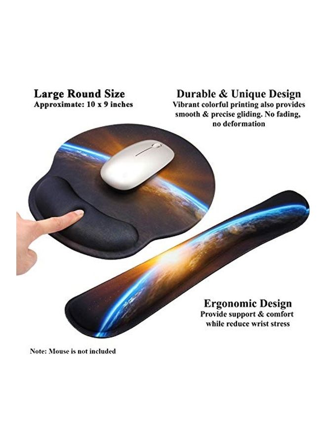 Generic Printed Mouse Pad And Keyboard Wrist Pad Set Earth Sunrise  - Image 3