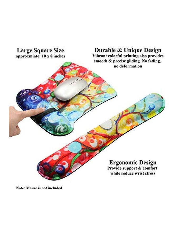 Generic 2-Piece Printed Mouse Pad And Wrist Rest Set Multicolour  - Image 2
