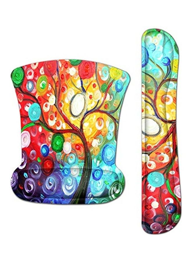 Generic 2-Piece Printed Mouse Pad And Wrist Rest Set Multicolour  - Image 1