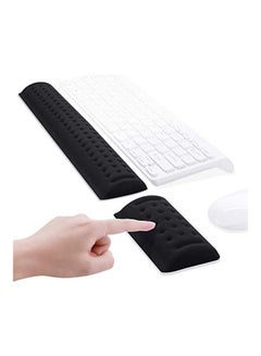 Generic 2-Piece Keyboard And Mouse Wrist Rest Pad Set Black  - Image 1