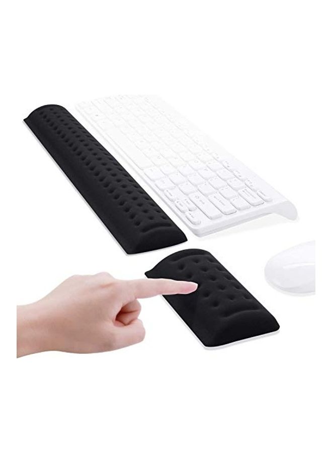 Generic 2-Piece Keyboard And Mouse Wrist Rest Pad Set Black  - Image 1