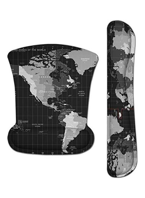 2-Piece Keyboard Wrist Supper And Mouse Pad Set Multicolour