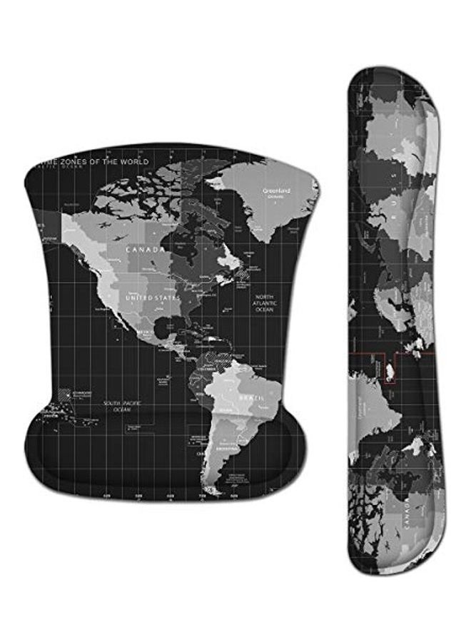 2-Piece Keyboard Wrist Supper And Mouse Pad Set Multicolour