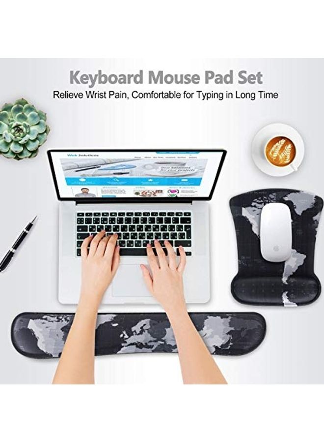 2-Piece Keyboard Wrist Supper And Mouse Pad Set Multicolour