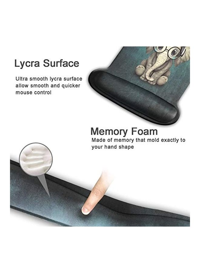 Generic 2-Piece Printed Mouse Pad With Keyboard Wrist Rest Adorable Elephant  - Image 2