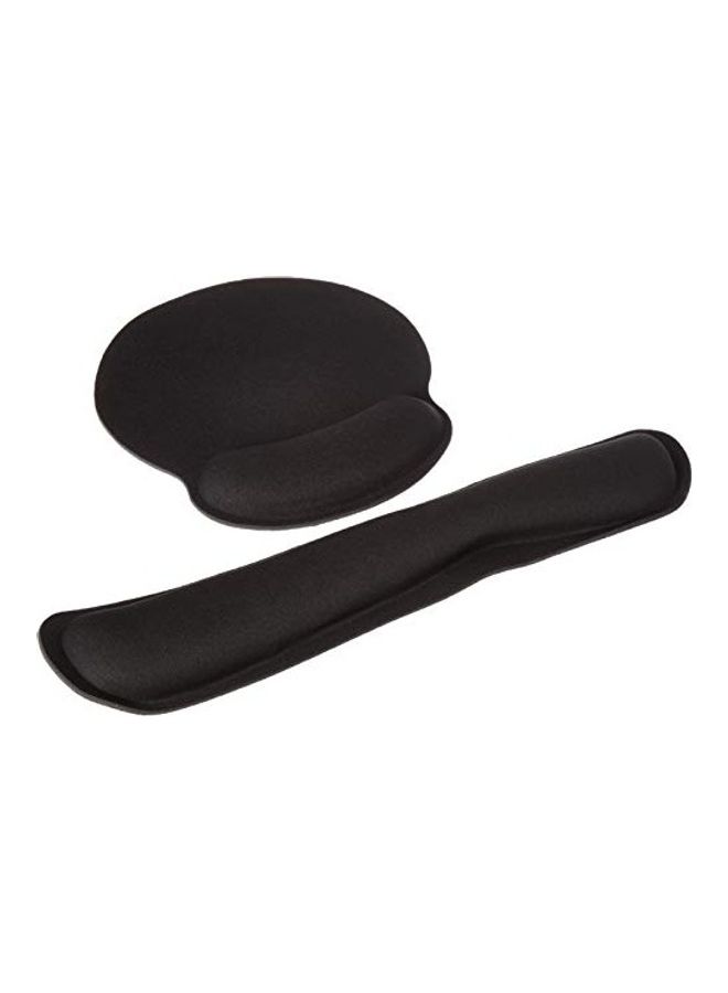 Generic 2-Piece Keyboard Wrist Supper And Mouse Pad Set Black 