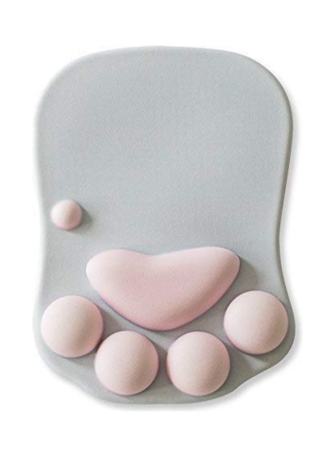 Cat Paw Mouse Pad Grey/Pink - Image 1