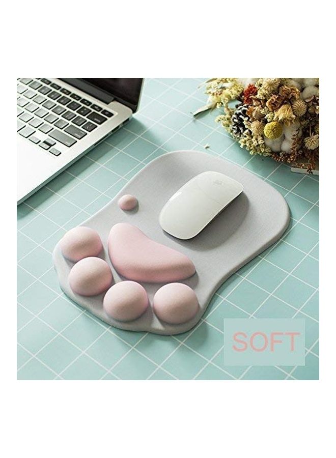 Cat Paw Mouse Pad Grey/Pink - Image 2