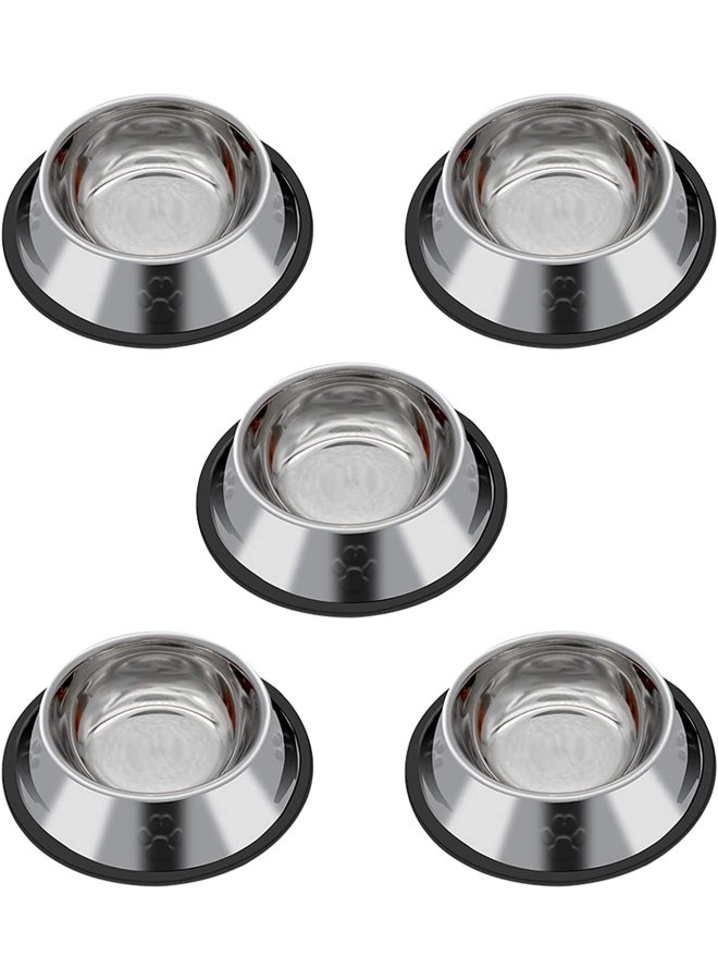 شو وو مجموعة وعاء الإطعام البطيء للحيوانات الأليفة مضادة للانزلاق فضي 15.6x3.5سم - Image 1