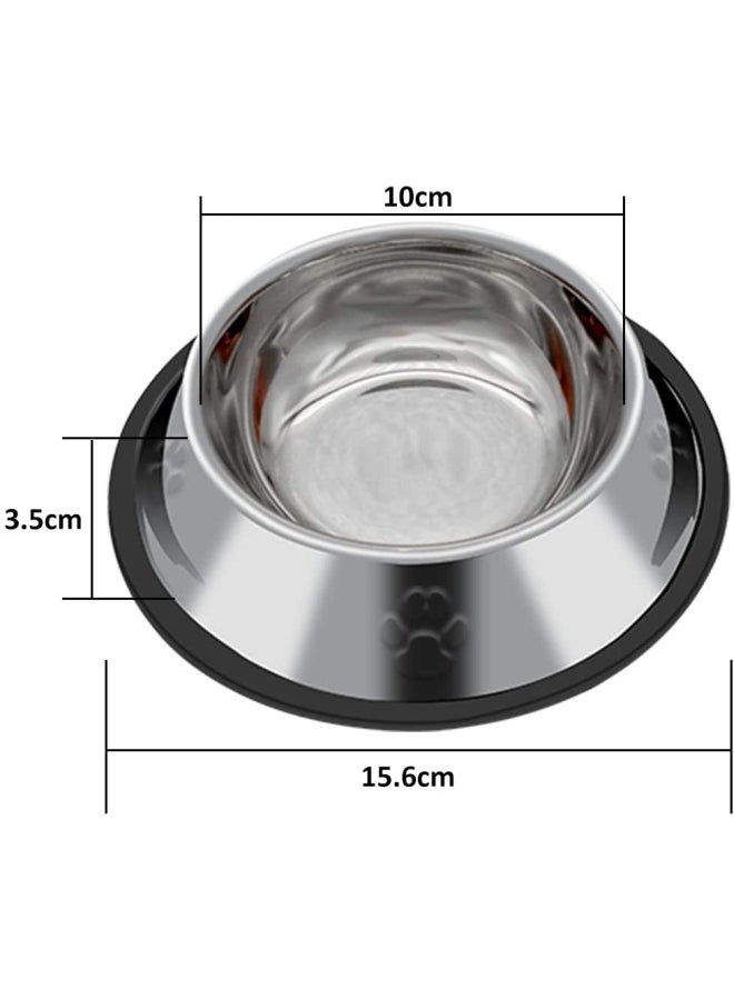 شو وو مجموعة وعاء الإطعام البطيء للحيوانات الأليفة مضادة للانزلاق فضي 15.6x3.5سم - Image 5