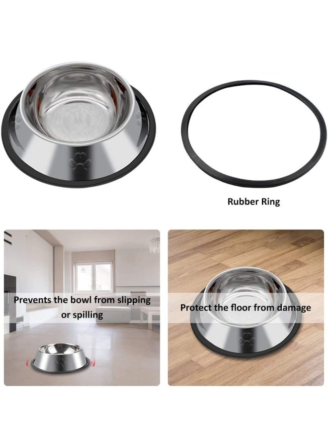 شو وو مجموعة وعاء الإطعام البطيء للحيوانات الأليفة مضادة للانزلاق فضي 15.6x3.5سم - Image 4
