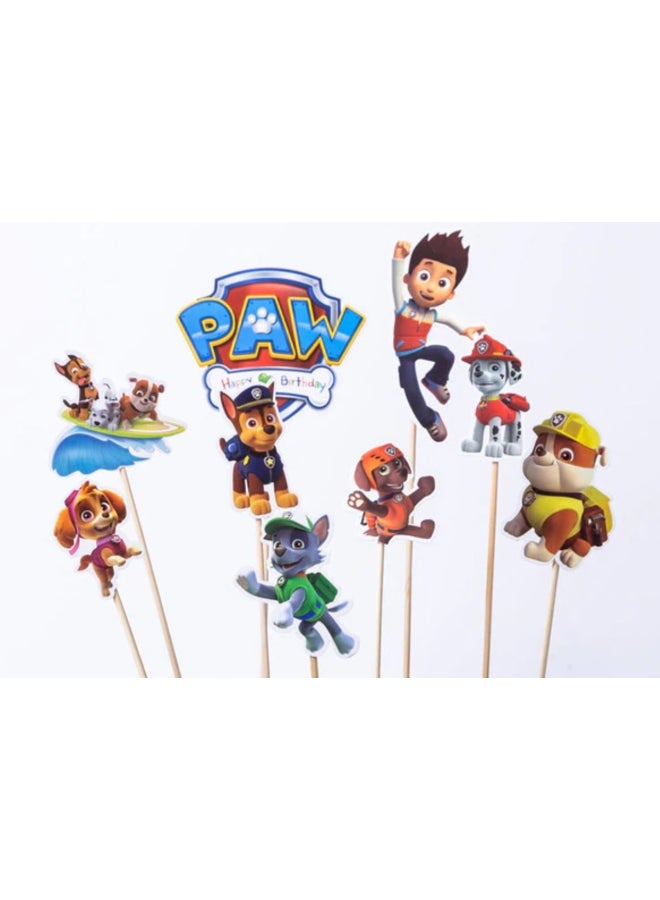 8-Piece Paw Patrol Cup Cake Topper Set
