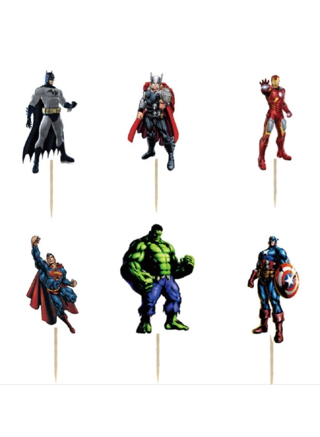 Generic - 24-Piece Avengers Theme Cup Cake Toppers - Image 1