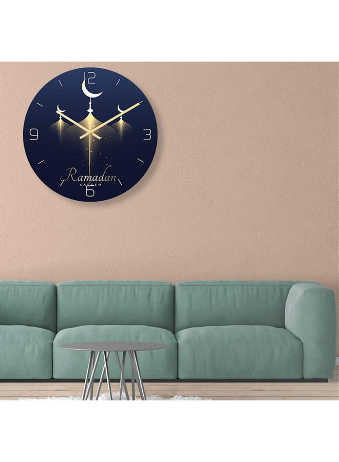Ramadan Kareem Printed Wall Clock Sticker Blue/Yellow/White - Image 2