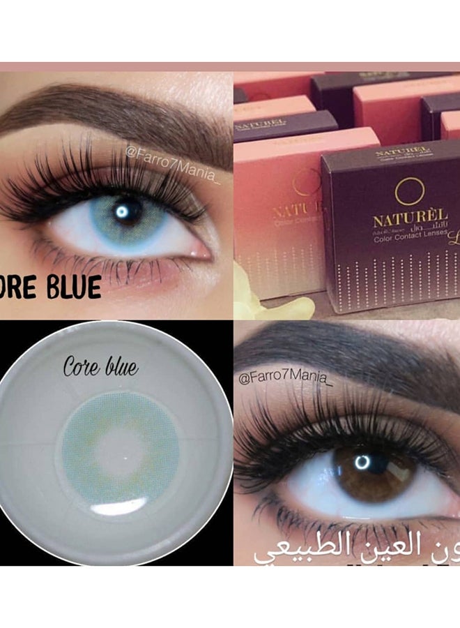 Naturel - Women's naturel core blue Lenses are a shiny lenses for the eye they are  soft and light on the eyes and they are licensed by most countries of the world and have the ability to enter oxygen. Let your eyes breathe with natural - Image 1