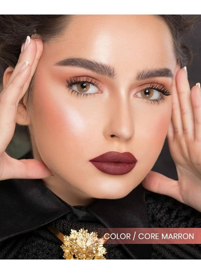 Naturel - Women's naturel core marron Lenses are a shiny lenses for the eye they are  soft and light on the eyes and they are licensed by most countries of the world and have the ability to enter oxygen. Let your eyes breathe with natural - Image 1