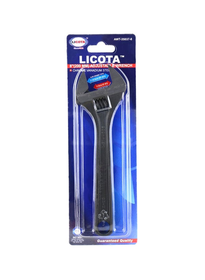 LICOTA Chrome Vanadium Steel Adjustable Wrench Black/Silver 8inch - Image 3