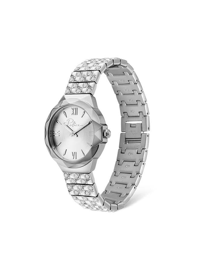 بوليس Womens AGRA Analog Wrist Watch 34 mm Silver PL16072BS04M