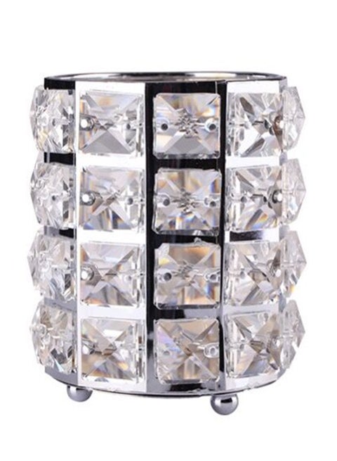 منظم فرش المكياج فضي