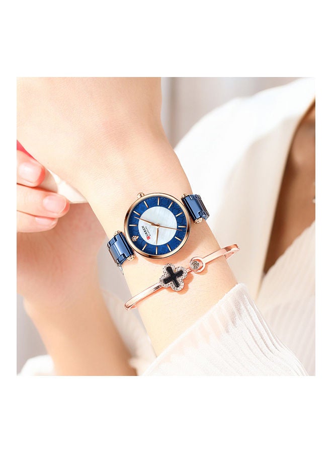 CURREN Women's Quartz Watch With Stainless Steel Strap - 31 mm - Blue - Image 3