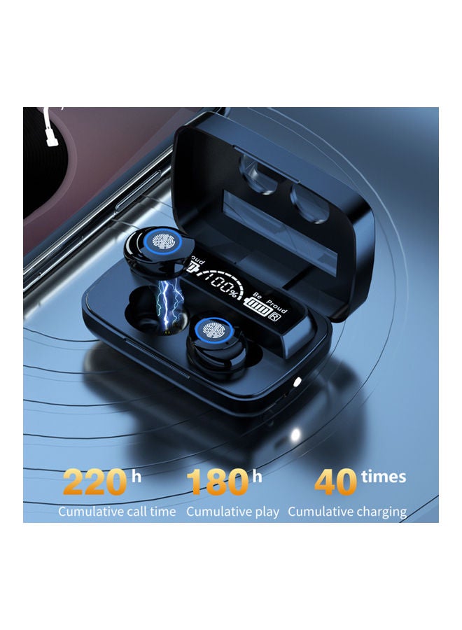 Generic - M17 BT 5.1 Waterproof Earbuds with Digital Display Case Black - Image 1