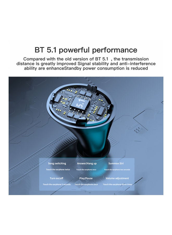 M18 BT 5.1 Waterproof Earbuds with Digital Display Case Black - Image 5