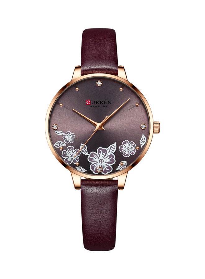 كارين ساعة يد - 35 مم - لون عنابي للنساء - Image 1