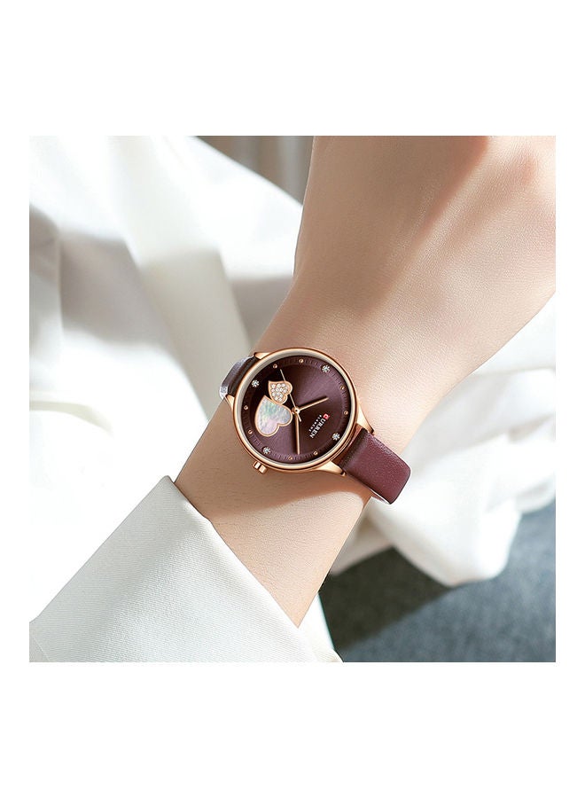 CURREN Women's Fashion Analog Wrist Watch - 33 mm - Burgundy  - Image 3