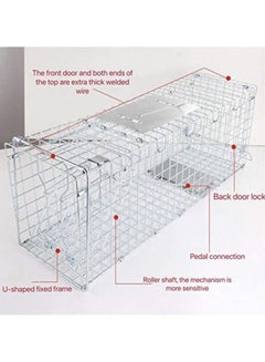 Collapsible Humane Live Animal Trap Silver 60 x 18 x 20cm - v1616674261/N45773346A_4