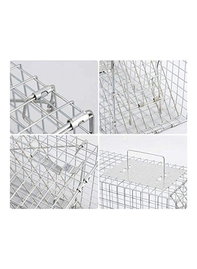 Collapsible Humane Live Animal Trap Silver 60 x 18 x 20cm
