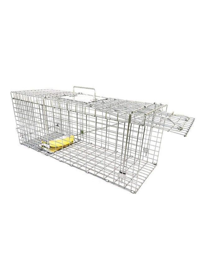 Collapsible Humane Live Animal Trap Silver 60 x 18 x 20cm