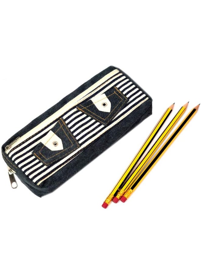 Coast Demin Pencil Case Pouch Blue/White - Image 1