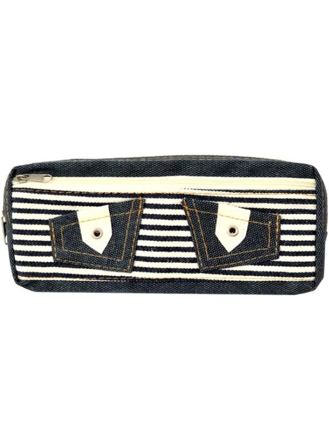 Coast Demin Pencil Case Pouch Blue/White - Image 2