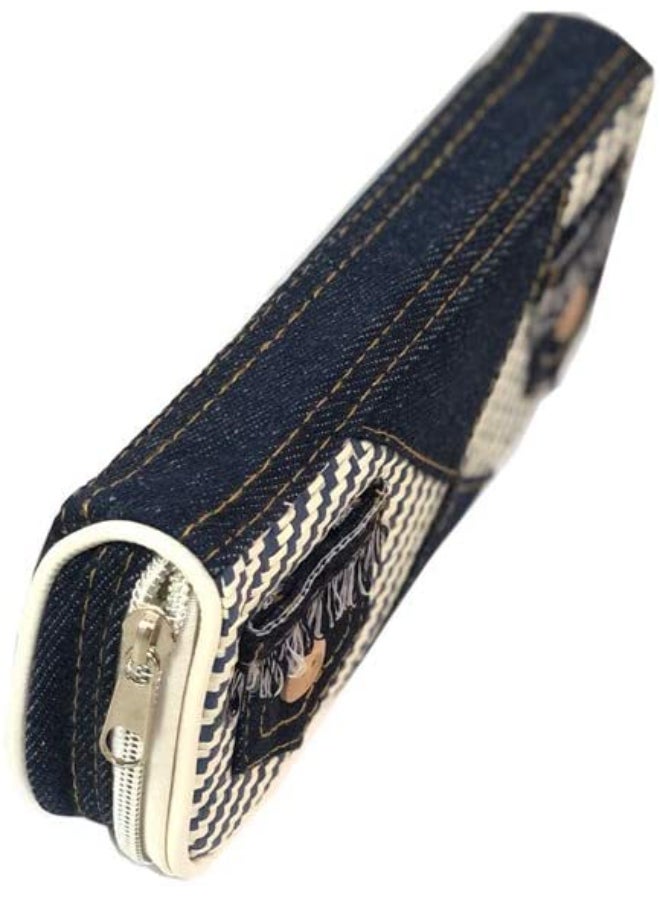 Coast Demin Pencil Case Pouch Blue/White - Image 3