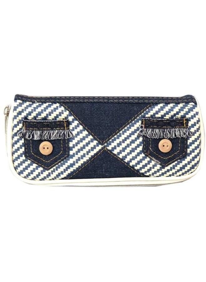 Coast Demin Pencil Case Pouch Blue/White - Image 1
