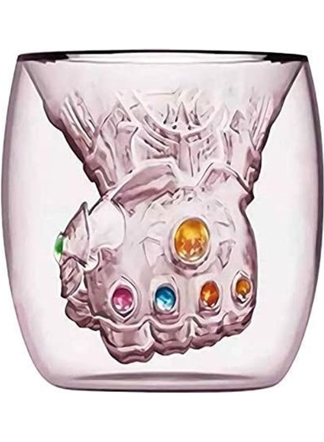 كوب زجاجي بتصميم قفاز ثانوس في Thanos Infinity وردي 250مم - Image 1