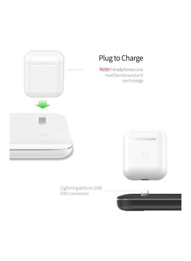3 In 1 Wireless 15W Fast Charging Station Pad White - Image 2