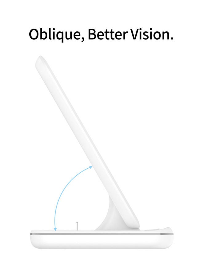 3 In 1 Wireless 15W Fast Charging Station Pad White - Image 3
