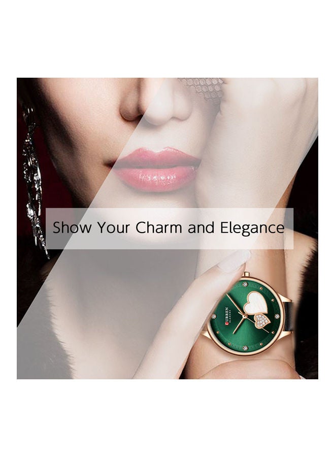 كارين ساعة يد بعقارب ومرصعة بالأحجار طراز J-4781GR - 33 مم - لون أسود للنساء - Image 3