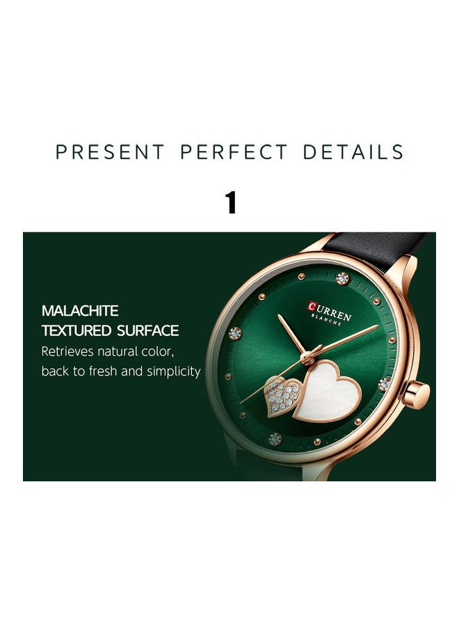 كارين ساعة يد بعقارب ومرصعة بالأحجار طراز J-4781GR - 33 مم - لون أسود للنساء - Image 5