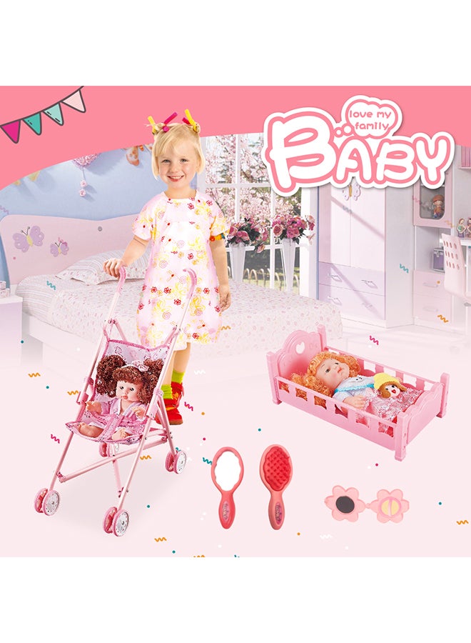 Kidle Vinyl Baby Doll With Trolley And Accessories For Kids, For Ages 3 Year And Above 63x42x10.5cm - Image 4