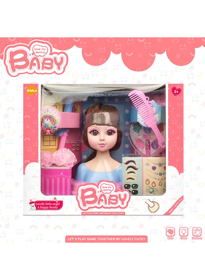 كيدل مجموعة تجميل مع رأس دمية 30 X 24.5 X 14.5سم - Image 2