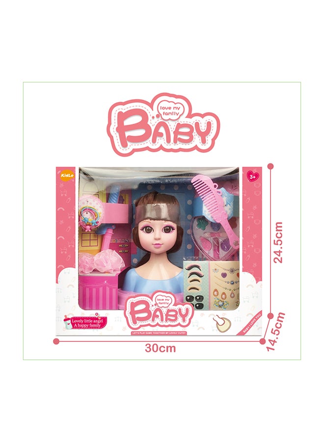 كيدل مجموعة تجميل مع رأس دمية 30 X 24.5 X 14.5سم - Image 3