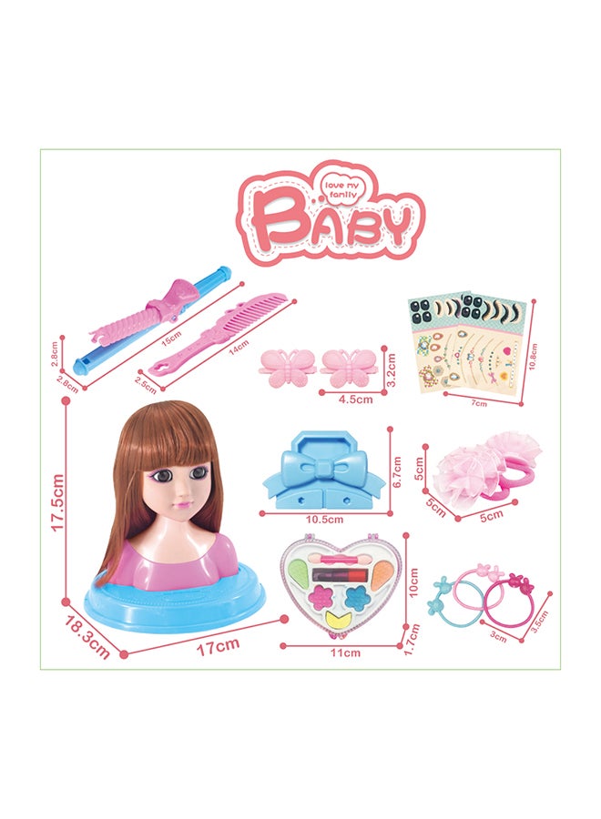 كيدل مجموعة تجميل مع رأس دمية 30 X 24.5 X 14.5سم - Image 4